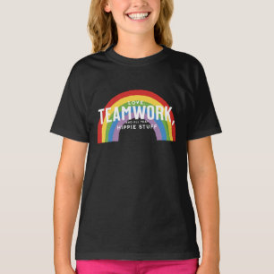 T-shirt Amour, travail d'équipe et tout ce truc hippie