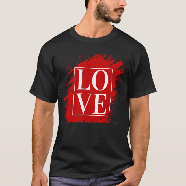 T-SHIRT AMOUR TYPOGRAPHIE BLANCHE ART ROUGE (Devant)