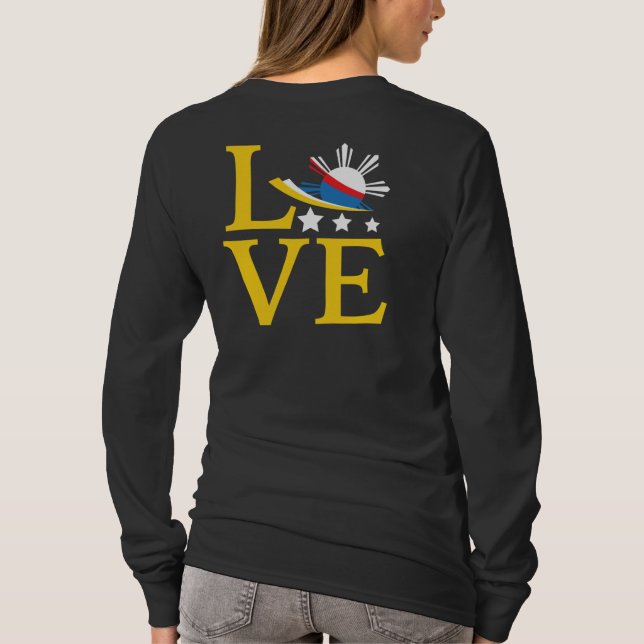 T-shirt Amour - Typographie du drapeau philippin (Dos)