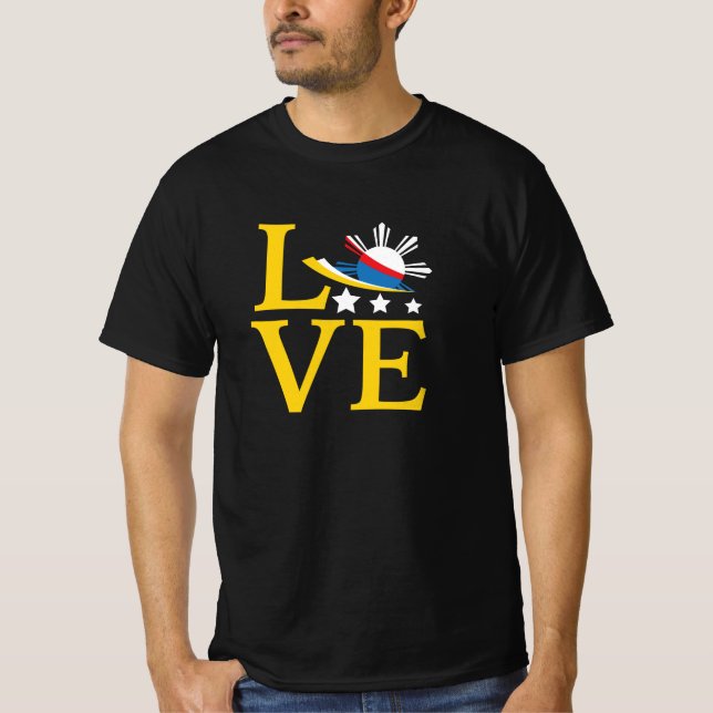T-shirt Amour - Typographie du drapeau philippin (Devant)