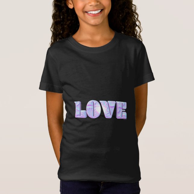 T-Shirt AMOUR unique 3D moderne graphique, noir Cool (Devant)