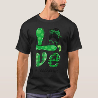 T-shirt Amour Vague Noué Prof Vie St Patricks Day Trèfle