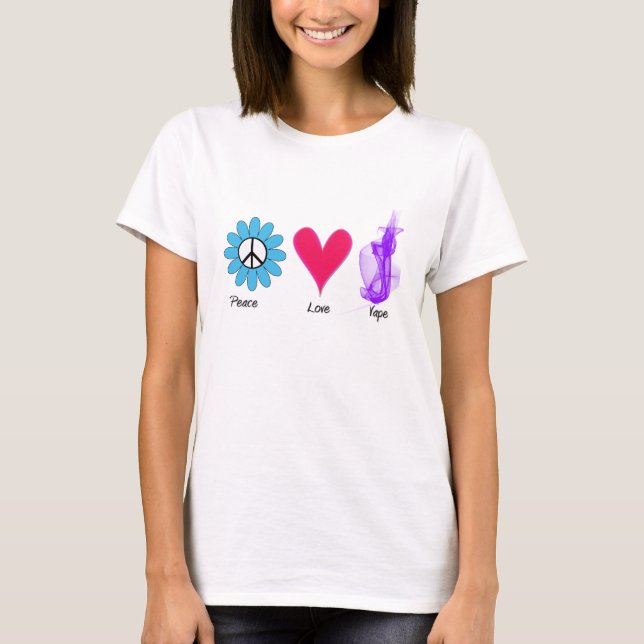 T-shirt Amour Vape de paix de fleur (Devant)