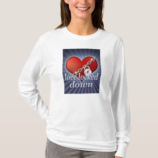 T-shirt amour verrouillé vers le bas (Devant)