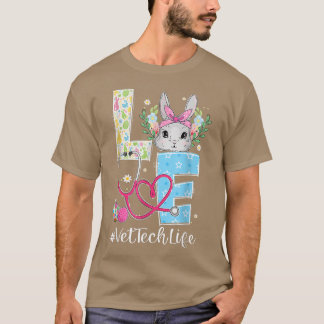 T-shirt Amour Vet Tech Vie Bunny Vétérinaire Technicien Ea