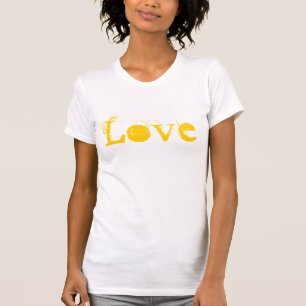T-shirt Amour Vie En Or Blanc Vintage Et Vert