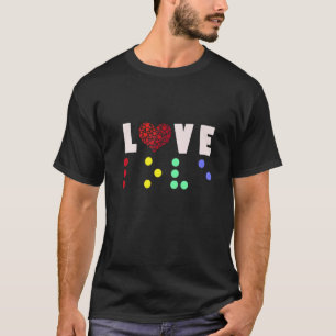 T-shirt Amour Vintage Braille amour cœur rouge points Brai