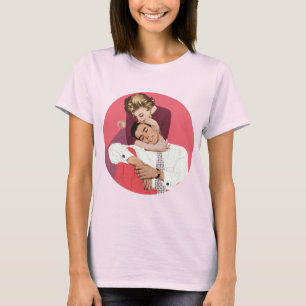 T-shirt Amour vintage et romance, Nouveaux mariés en rose