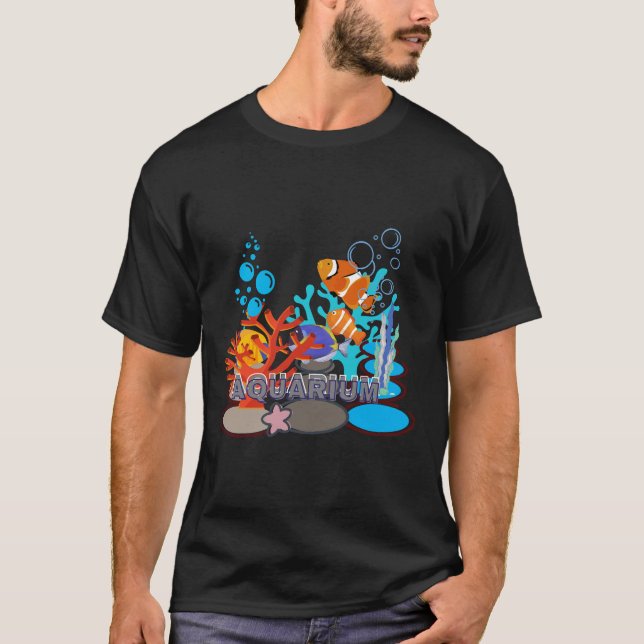 T-shirt Amour Visiter Le Poisson Dans L'Aquarium (Devant)