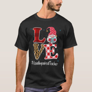 T-shirt Amour Visuel Impair Enseignant Gnome Match de Noël