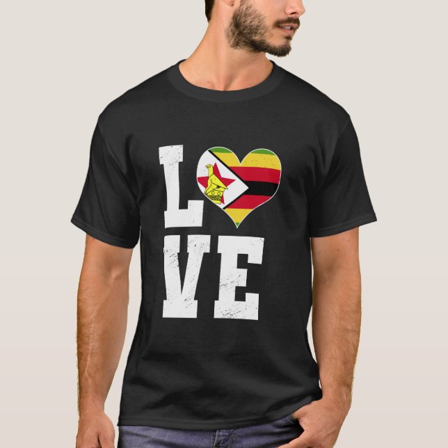 T-shirt Amour Zimbabwe Fierté Ancêtre zimbabwéen (Devant)
