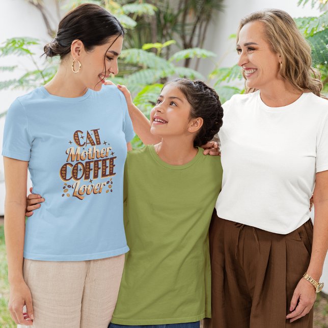 T-shirt Amoureuse de café et mère de chat (Cat Mother Coffee Lover T-Shirt)
