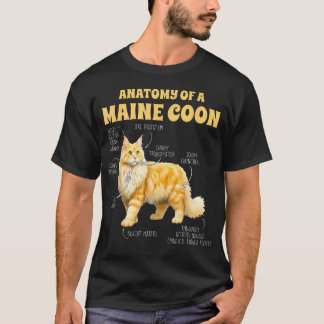 T-shirt Amoureuse de Maine Coon Maman de chat Anatomie d'u