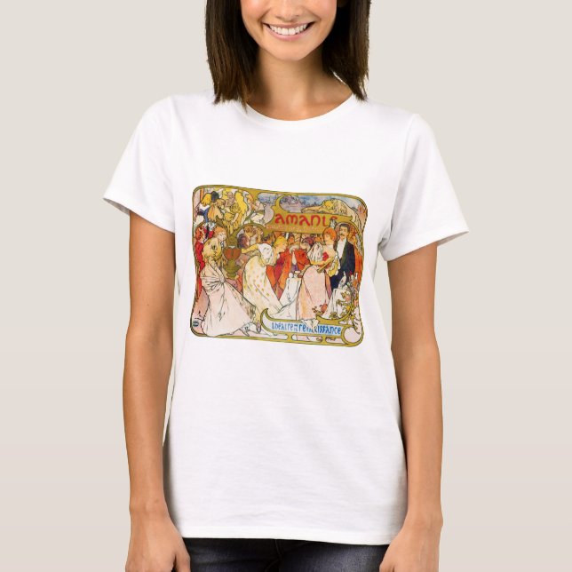 T-shirt Amoureux, Alphonse Mucha (Devant)