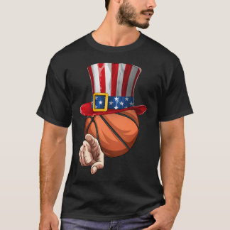 T-shirt Amoureux de basket-ball drôle Oncle Sam 4 juillet