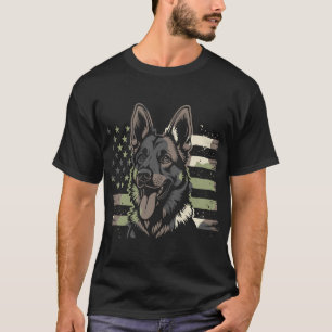 T-shirt Amoureux de berger allemand drapeau américain USA