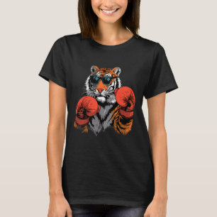 T-shirt Amoureux de boxe de tigre Gants de boxe Kickboxing