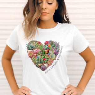 T-shirt Amoureux De Cactus Et De Succulents En Forme De Co