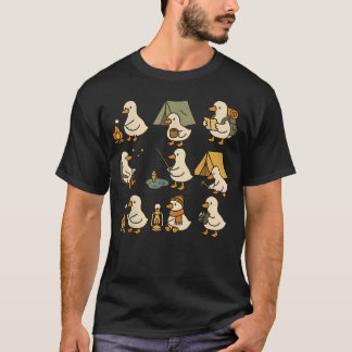 T-shirt Amoureux de camping en plein air Oie idiote