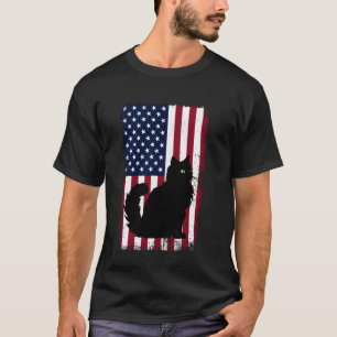 T-shirt Amoureux de chat Ragdoll, tenue drapeau américain