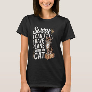 T-shirt Amoureux de Chats Drôle Désolé, je ne peux pas, j'