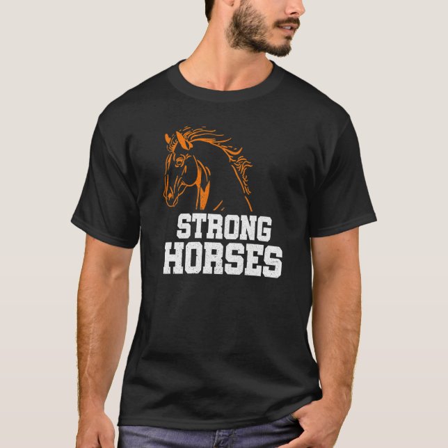 T-shirt Amoureux de chevaux graphiques forts Cavalier éque (Devant)