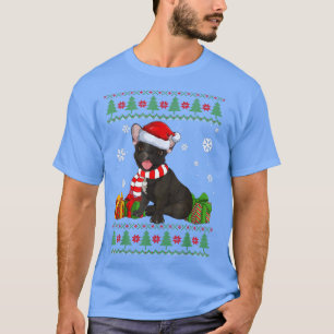 T-shirt Amoureux de chien drôle Bulldog Santa Hat Vilain N