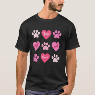T-shirt Amoureux de chien teckel Patte Cœur Blaireau Chien