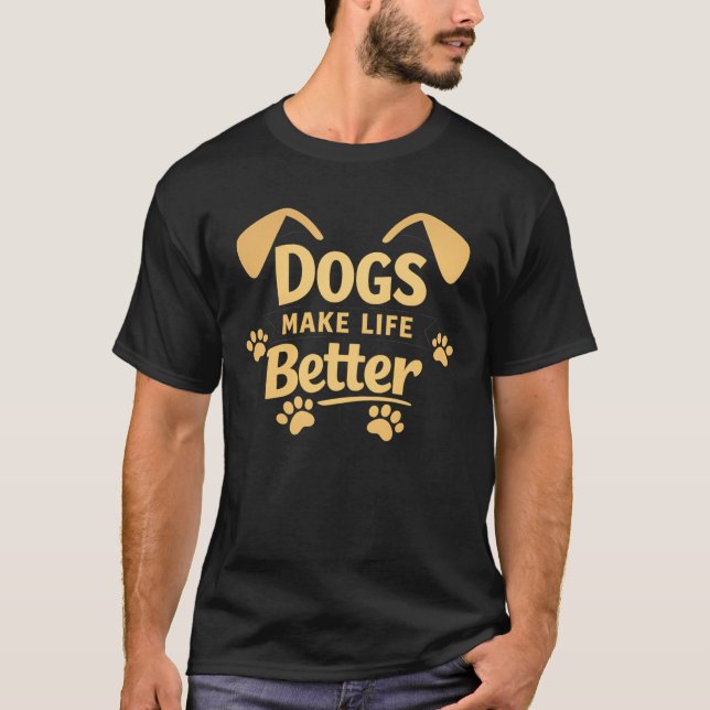 T-SHIRT AMOUREUX DE CHIENS (Devant)