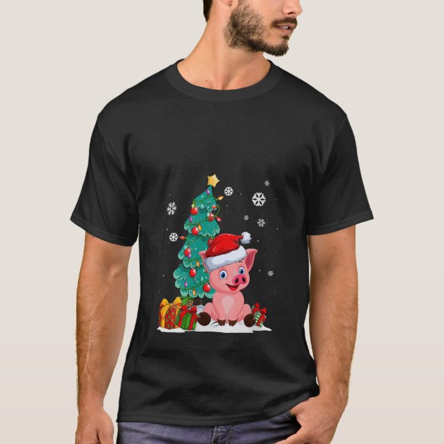 T-shirt Amoureux de cochon drôle mignon cochon chapeau de  (Devant)