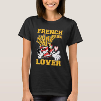 T-shirt Amoureux de Frites Femme Noir