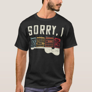 T-shirt Amoureux de Guitare Drôle Message Caché Désolé Je