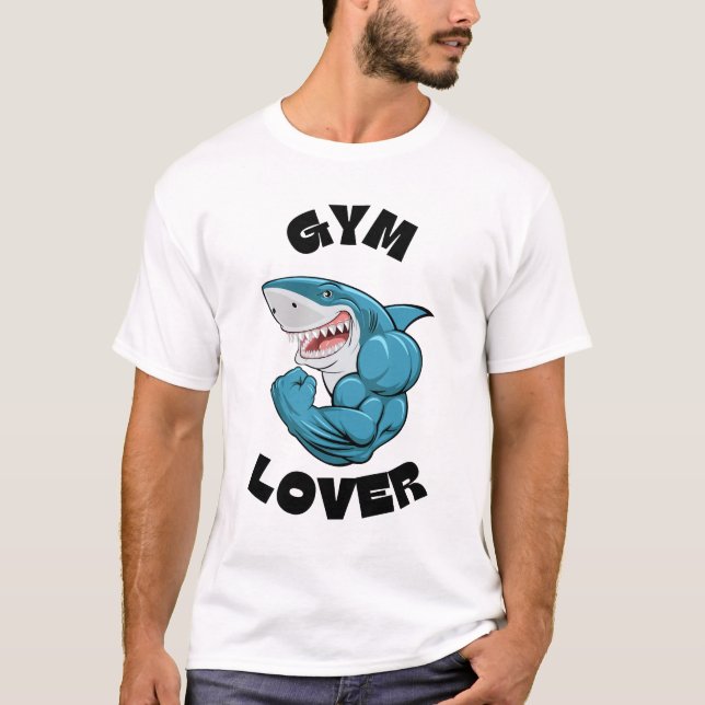 T-shirt amoureux de la gym pour les requins (Devant)