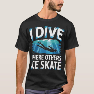 T-shirt Amoureux de la plongée en glace Plongée dans un la