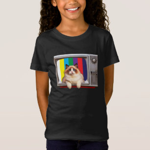 T-Shirt Amoureux de les chats de télévision de chat, Obser