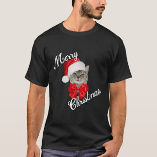 T-shirt Amoureux de les chats De Vacances Père Noël Pour N