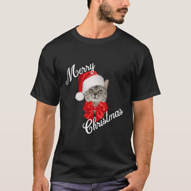 T-shirt Amoureux de les chats De Vacances Père Noël Pour N (Devant)