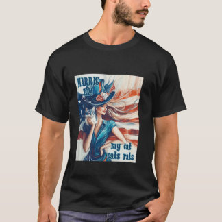 T-shirt Amoureux de les chats patriotiques Harris Walz 202