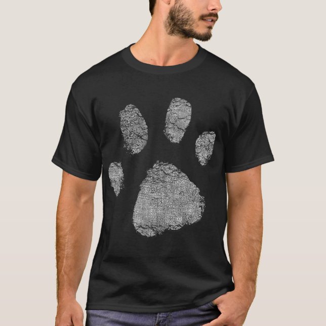 T-shirt Amoureux de les chiens Chien Empreinte de patte Ch (Devant)