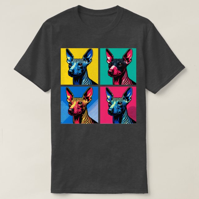 T-shirt Amoureux de les chiens d'art américain sans cheveu (Design devant)