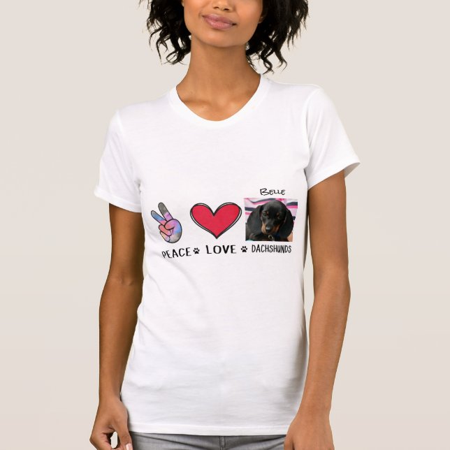 T-shirt Amoureux de les chiens de Peace Love Dachs (Devant)