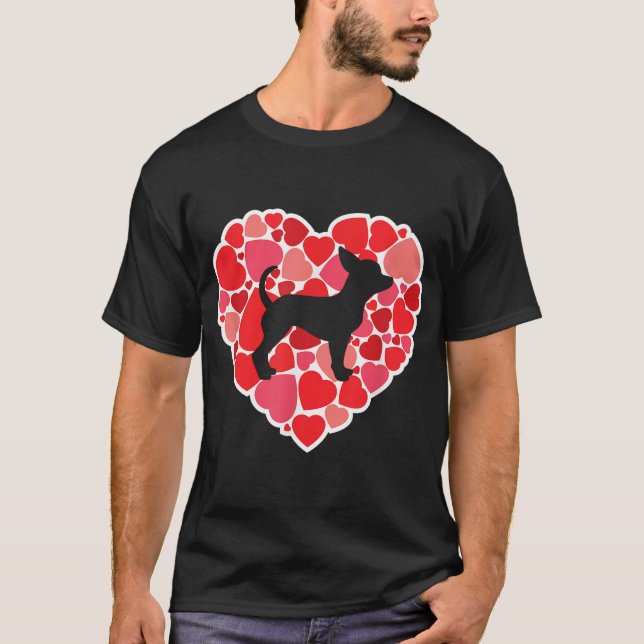 T-shirt Amoureux de les chiens Du Chihuahua Saint-Valentin (Devant)