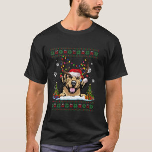 T-shirt Amoureux de les chiens Golden Retriever Santa Hat 