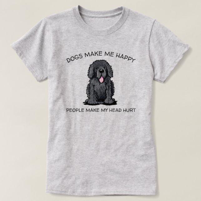 T-shirt Amoureux de les chiens KiniArt Terre-Neuve (Design devant)