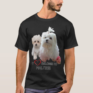 T-shirt Amoureux de les chiens maltais Chiens Fan Love Des