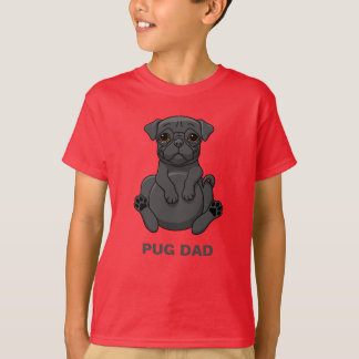 T-shirt Amoureux de les chiens Mignons Gros Carlin noir pa