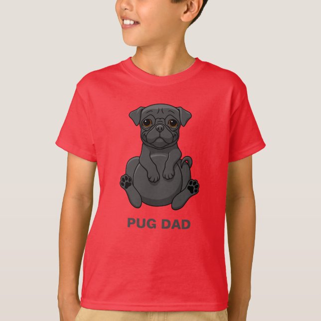 T-shirt Amoureux de les chiens Mignons Gros Carlin noir pa (Devant)