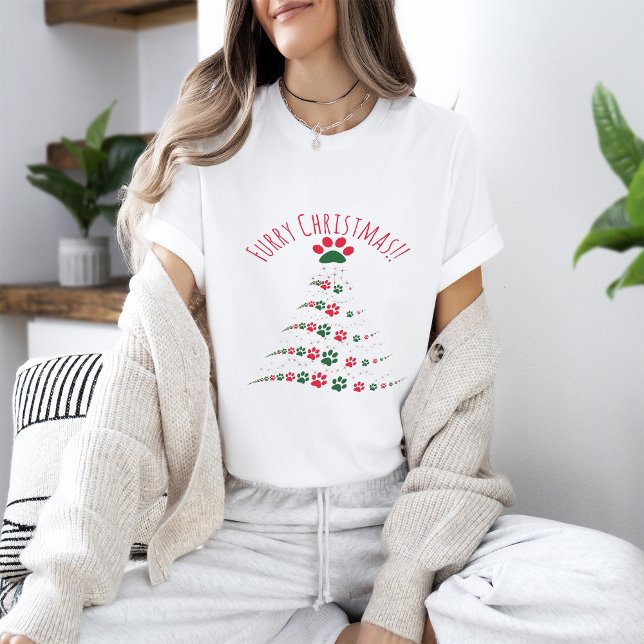 T-shirt Amoureux de les chiens Paw Christmas Tree | Fer No (Créateur téléchargé)