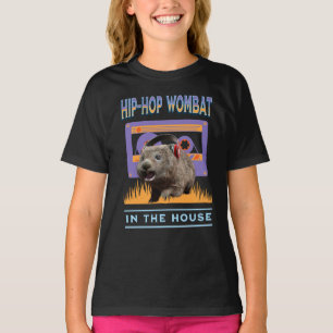 T-shirt Amoureux de musique Hip-Hop Wombat drôle avec casq