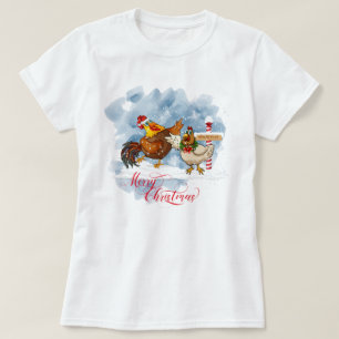 T-shirt Amoureux de poulet amusant Noël Pôle Nord